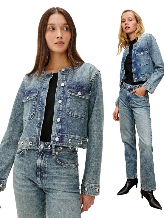 Rails Jackets & Blazers - $278 Rails Capistrano Jacket Desert Sky Studded Denim Pocketed Jacket